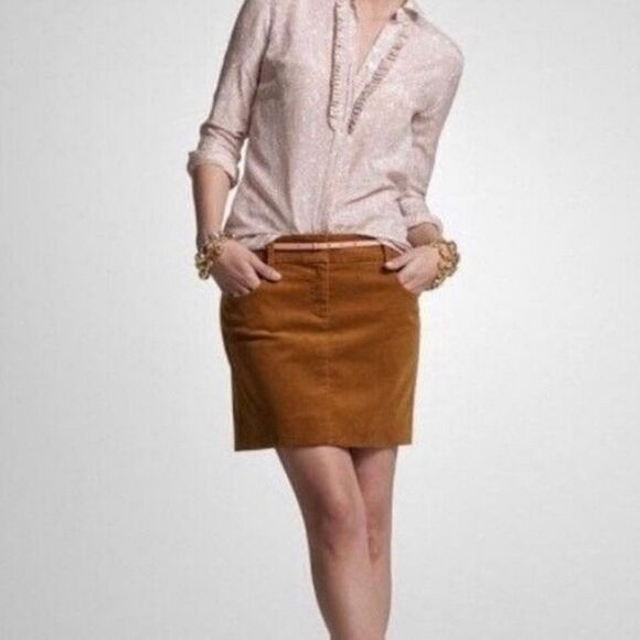 J. Crew Women's A-Line Corduroy Mini Skirt Brown Size 2 Casual - Picture 1 of 7